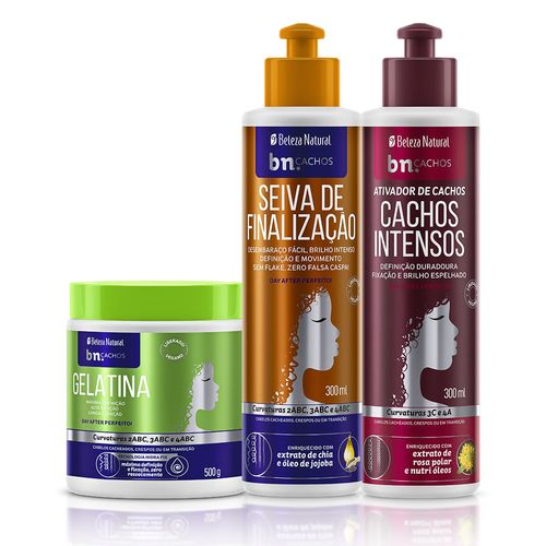 Kit Trio de Finalização Gelatina + Seiva + Ativador Cachos Intensos (3 itens) | bn.Cachos Kit Trio de Finalização Gelatina + Seiva + Ativador Cachos Intensos (3 itens) | bn.Cachos